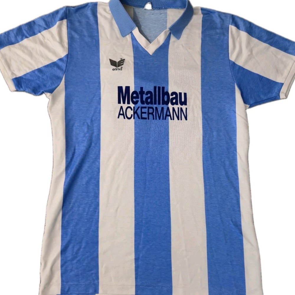 Vintage Erima Soccer Jersey 80s Germany Futbol Metallbau Ackerman Size Large